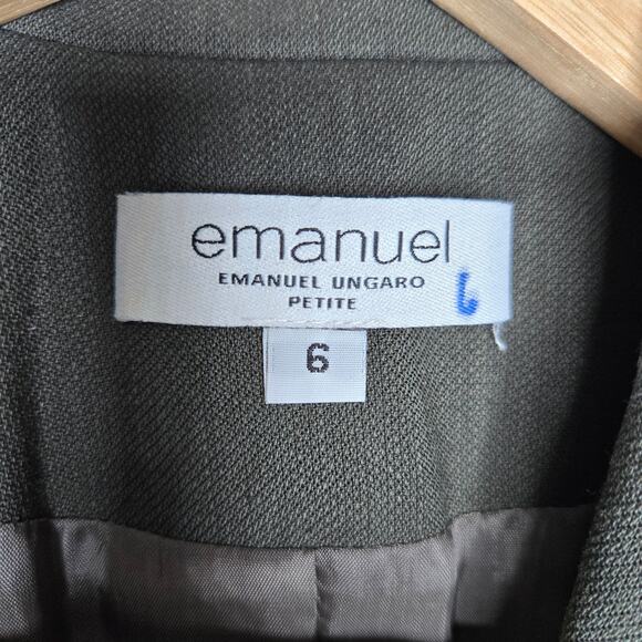 Emanuel Ungaro Womens Vintage Y2K Preppy Old Money Designer Wool Blazer Petite 6 - Picture 7 of 11